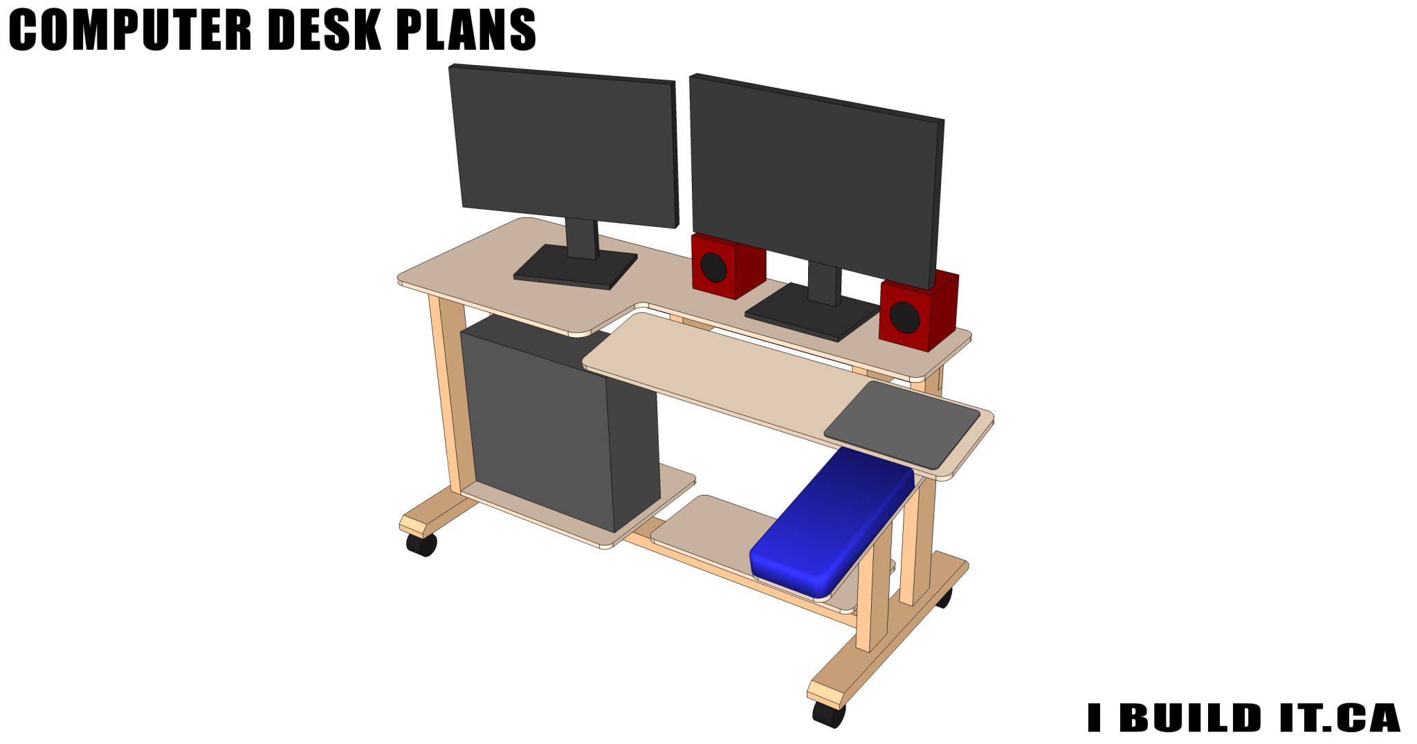 Computer Desk Plans - Plans - IBUILDIT.CA