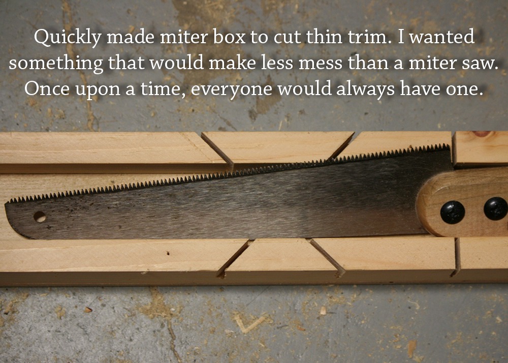 small miter box useful for cutting thin trim