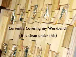 a neatly cluttered workbench