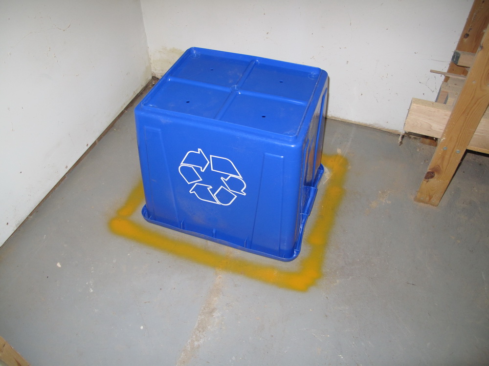 recycling bin sump pit basin