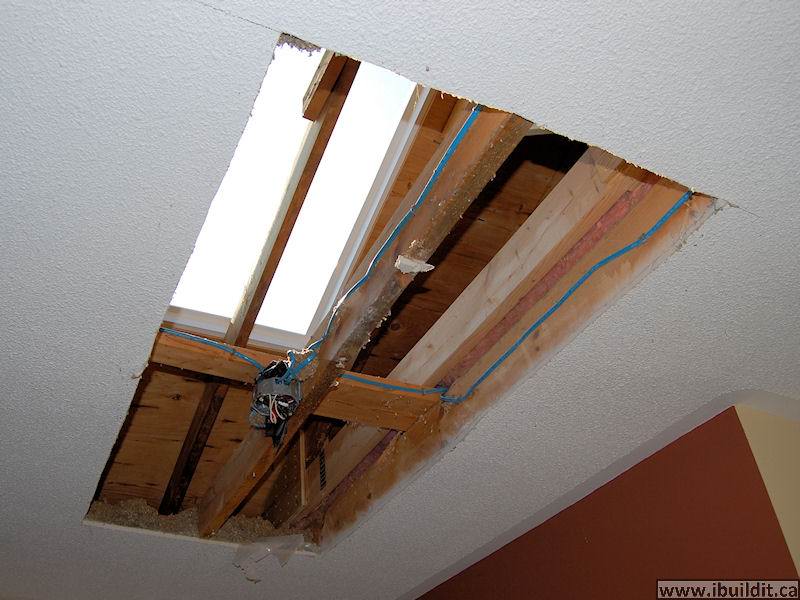 Preparation for skylight installation in a drywall ceiling