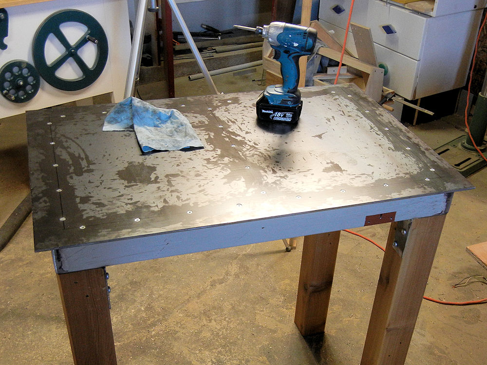 how to make a steel work table