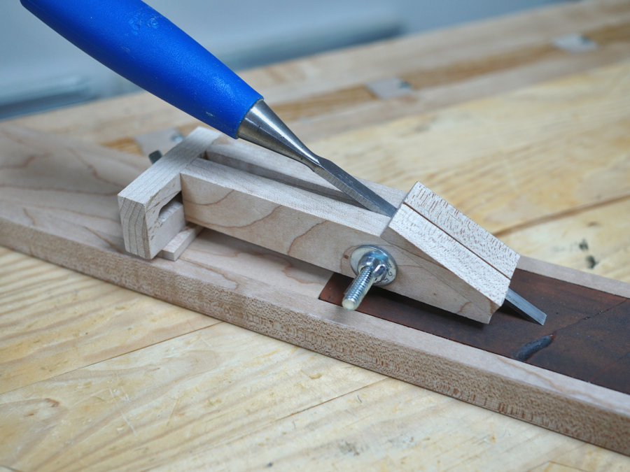 Making a Sharpening jig for holding chisels and bench planes for sharpening  on the bench grinder.